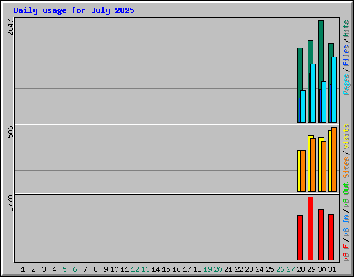 Daily usage for July 2025